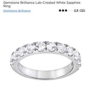 Gemstone Brilliance Lab-Created White Sapphire
Ring in Silver Size 8